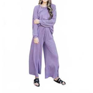 NEW BLUMIN alberta long sleeve top and wide leg pants set in purple
